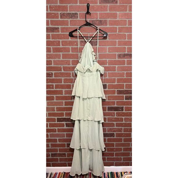 Fashion Nova Sage Chiffon Maxi Dress NWT - 2XL - Picture 8 of 10